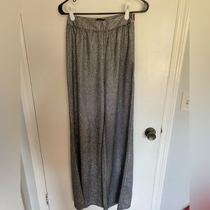 Silver Sparkly high wasted wide leg pants - pretty little thing. Size 4